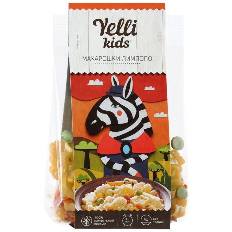Макарошки Yelli Kids "Лимпопо" с овощами, 90г