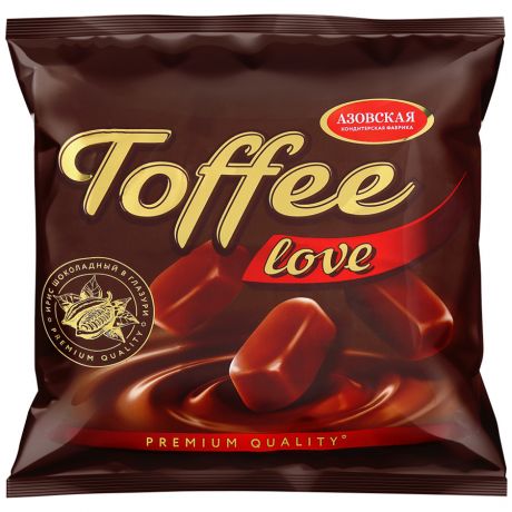 Ирис шоколадный в глазури Азовская КФ "Toffee Love" 250г
