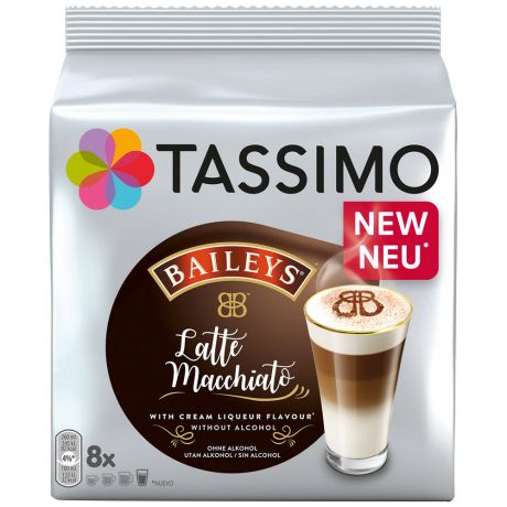 Капсулы Tassimo Baileys Latte Macchiato 16 штук (эспрессо 8 штук по 6.5 г + молочный продукт 8 штук по 26.5 г)