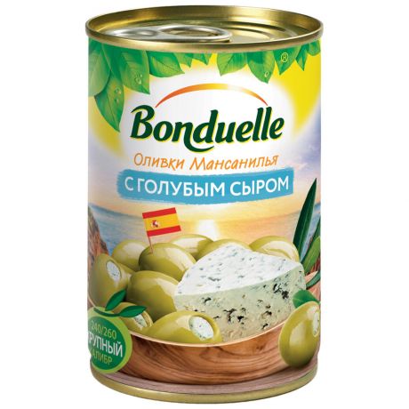Оливки Bonduelle с голубым сыром 300 г