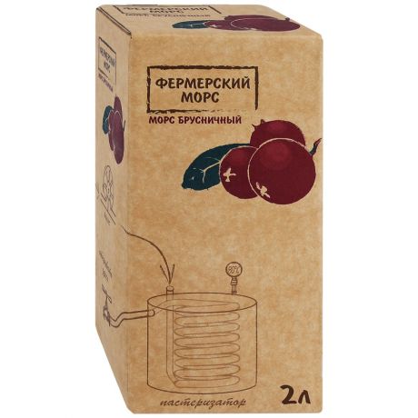 Морс Фермерский Bag-in-Box Брусничный, 2л