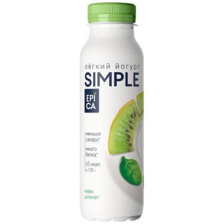 Йогурт Epica simple киви шпинат 1.2% 290 г