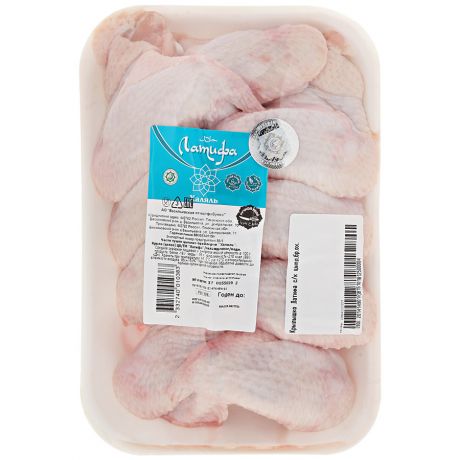 Крыло цыпленка-бройлера Латифа Халяль целое охлажденное на подложке 0.6-1.5 кг