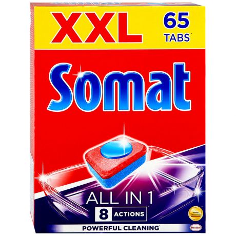Таблетки для посудомоечной машины Somat All in One 65 штук