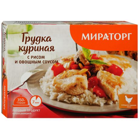 Грудка куриная Мираторг с рисом и овощным соусом готовое замороженное блюдо 350 г