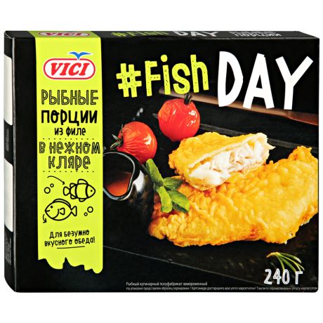 Филе рыбное Vici Fish Day в нежном кляре замороженное 240 г