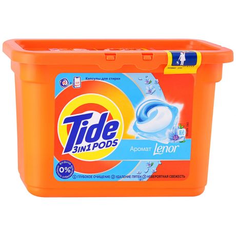 Капсулы для стирки Tide Pods с ароматом Lenor 3 в 1 15 штук