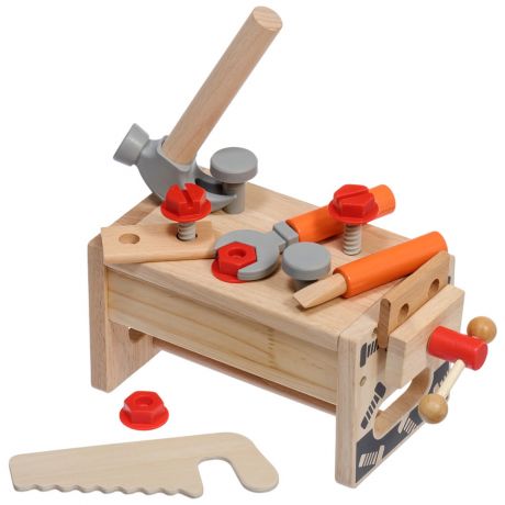 Игровой набор плотника Lucy&Leo Верстак деревянный (13 предметов)