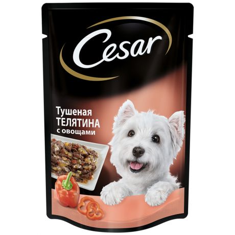 Корм влажный для взрослых собак Cesar тушеная телятина с овощами, 100г