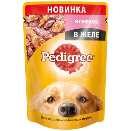 Корм влажный для взрослых собак всех пород Pedigree с ягненком в желе, 100г