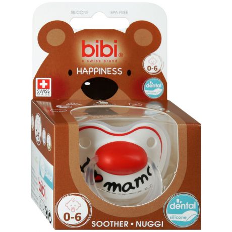 Пустышка bibi Premium Dental силиконовая 0-6 месяцев Happiness Mama