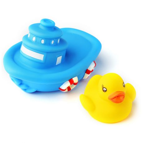 Набор игрушек Курносики для ванны "Лодка с утенком", 2шт