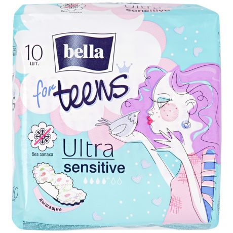 Прокладки Bella for Teens Sensitive 4 капли 10 штук
