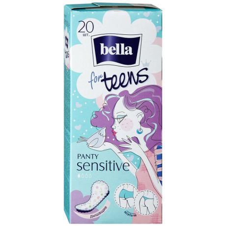 Прокладки ежедневные Bella for Teens Panty Sensitive 1 капля 20 штук
