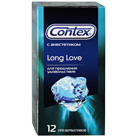 Презервативы Contex Long Love с анестетиком для продления удовольствия 12 штук