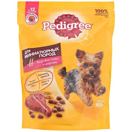 Корм сухой Pedigree Vital Protection для взрослых собак миниатюрных пород с говядиной, 600г