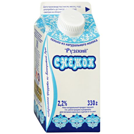 Йогурт Рузское молоко Рузский снежок 2.2% 330 г