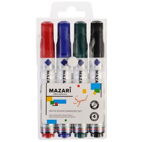 Набор маркеров Mazari для белой доски Signal 4 цвета