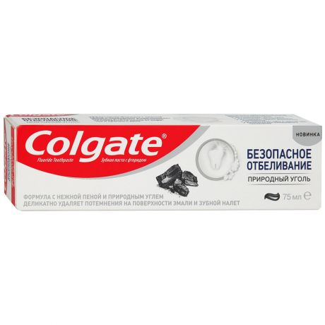 Зубная паста Colgate Природный уголь безопасное отбеливание 75 мл