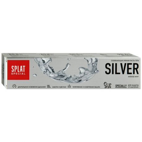 Зубная паста Splat Special Silver Серебро антибактериальная бережное отбеливание 75 мл
