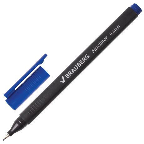 Ручка капиллярная Brauberg Carbon синяя