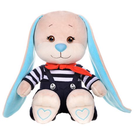 Мягкая игрушка Зайчик Jack&Lin в полосатой кофточке и синих штанишках