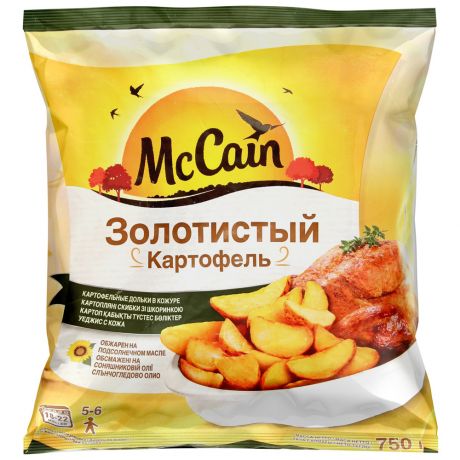 Картофель фри McCain Золотистый дольки в кожуре замороженный 750 г