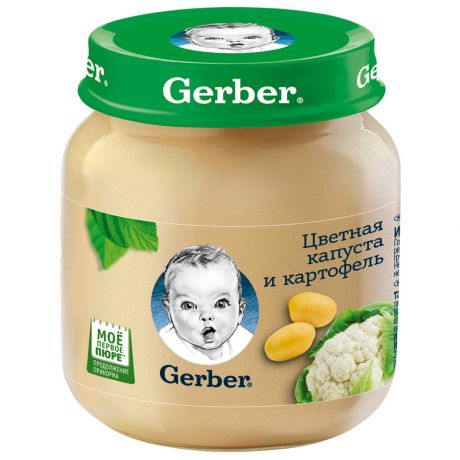 Пюре Gerber с цветной капустой и картофелем без сахара с 5 месяцев 130 г