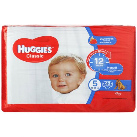 Подгузники Huggies Classic 5 (11-25 кг, 42 штуки)