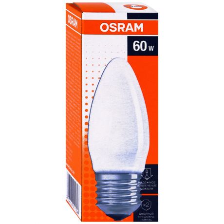 Лампа накаливания Osram B35 свеча 60W E27 230V матовая