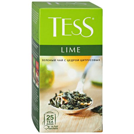 Чай Tess Lime зеленый с ароматом лайма 25 пакетиков по 1.5 г