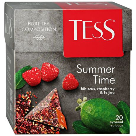 Напиток Tess Summer Time чайный с ароматом малины и фейхоа 20 пирамидок по 1.8 г