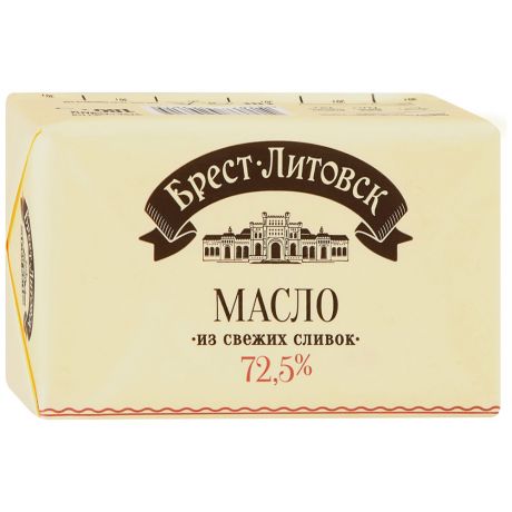 Масло Брест-Литовск сладкосливочное несолёное 72.5% 180 г
