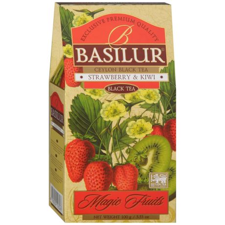 Чай Basilur Magic Fruits черный листовой с ароматом клубники и киви 100 г