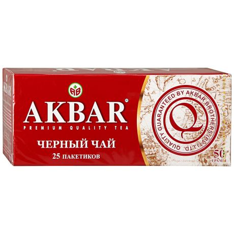 Чай Akbar Классическая серия черный мелкий 25 пакетиков по 2 г