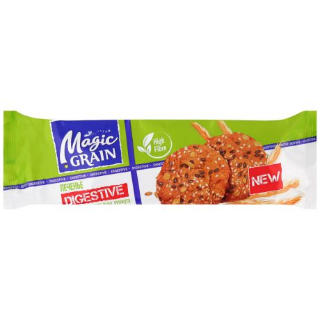 Печенье Magic Grain Digestive с семенами льна кунжута и овсяными хлопьями 0,2кг