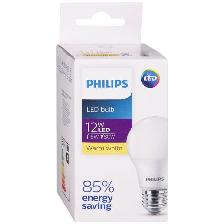 Лампа светодиодная Philips груша 12W Е27 цвет теплый
