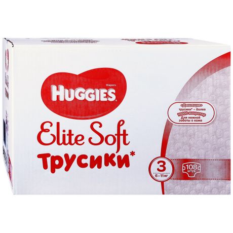 Подгузники-трусики Huggies Elite Soft 3 (6-11 кг, 108 штук)