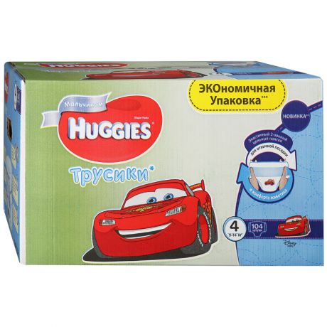 Подгузники-трусики для мальчиков Huggies Disney 4 (9-14 кг, 104 штуки)