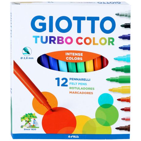 Фломастеры Giotto Turbo Color на водной основе 12 цветов
