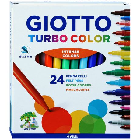 Фломастеры Giotto Turbo Color на водной основе 24 цвета