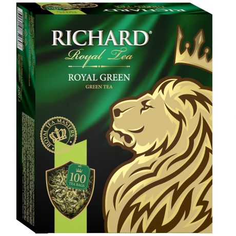 Чай Richard Royal Green зеленый крупнолистовой 100 пакетиков по 2 г