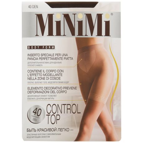 Колготки MiNiMi Control Top den утяжка-шорты Mineral размер 2 40-140 den