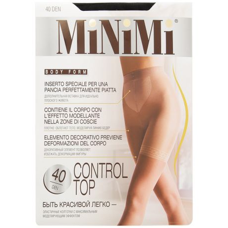 Колготки MiNiMi Control Top утяжка-шорты Nero размер 4 40-140 den