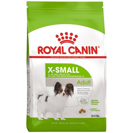 Корм Royal Canin X-Small Adult для собак миниатюрных размеров от 10 месяцев до 8 лет 0,5кг