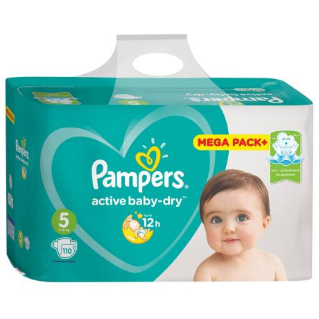 Подгузники Pampers Active Baby-Dry Junior 5 (11-18 кг, 110 штук)