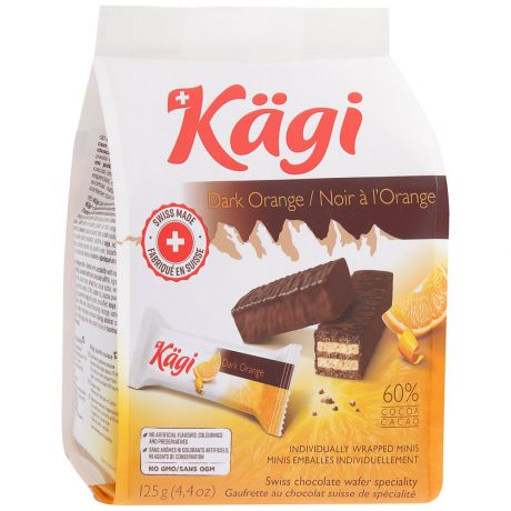 Конфеты вафельные Kagi Orange mini со вкусом апельсина 0,125кг