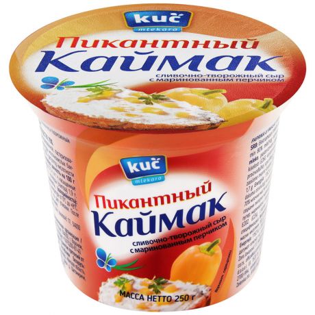 Сыр сливочно-творожный Kuc Mlekara Пикантный Каймак с маринованным перчиком 70% 250 г