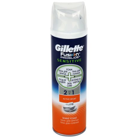 Пена Gillette Fusion Proglide Sensitive Active Sport для бритья 0,25л