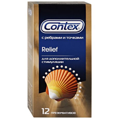 Презервативы Contex Relief Микс 2 вида 12 штук